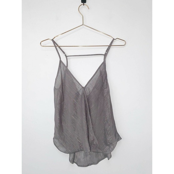 ASTR Silver Gray drape sleeveless Blouse - Picture 4 of 7